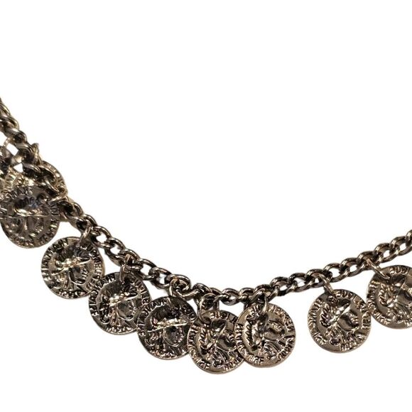 Boho Single Strand Cluster Coin Necklace - Picture 4 of 16